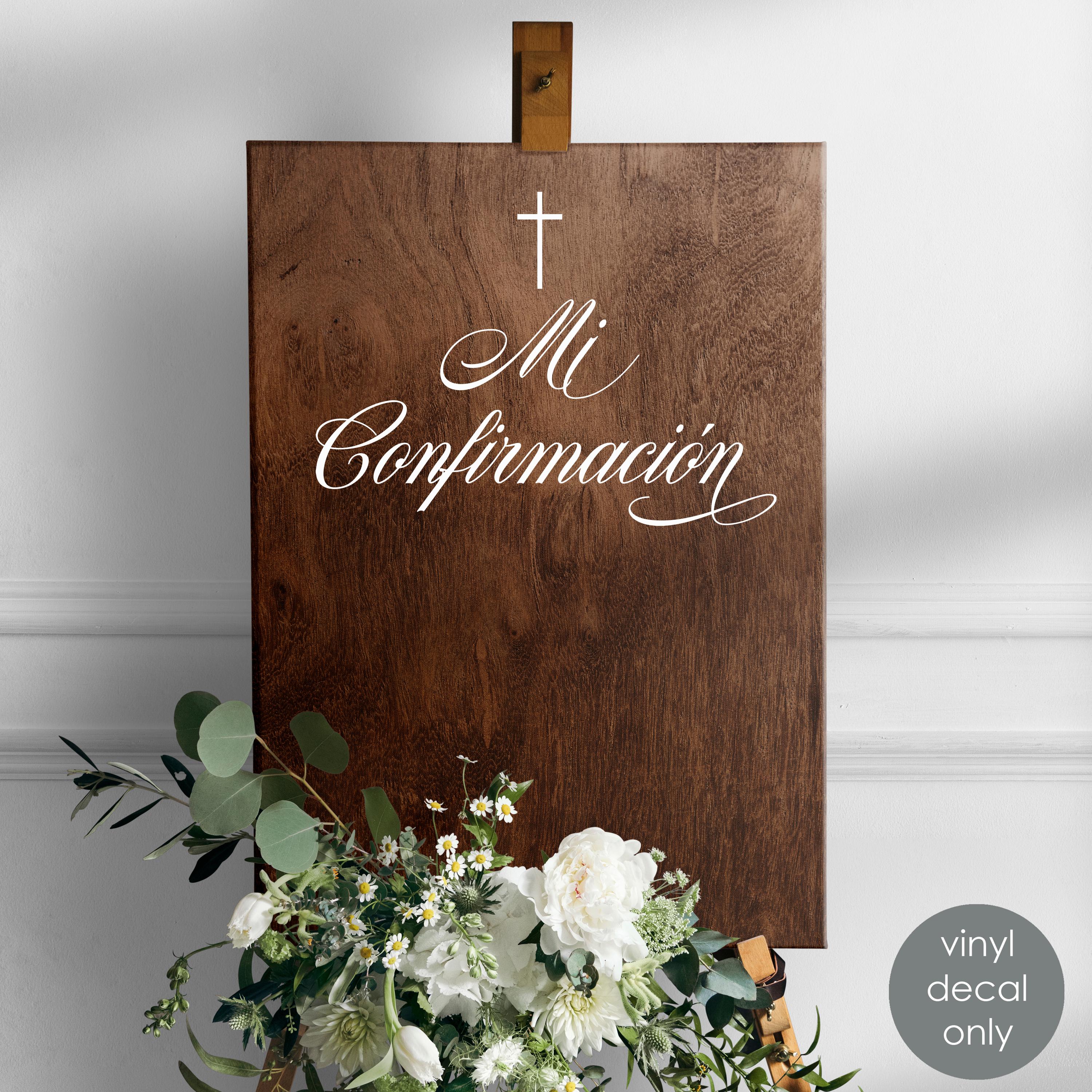 Confirmation Party Decoration Mi Confirmación Backdrop Vinyl Decal ...