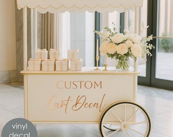 Adhesivo para la estación de recuerdos de boda: Letrero de vinilo personalizado para carrito de regalos w112