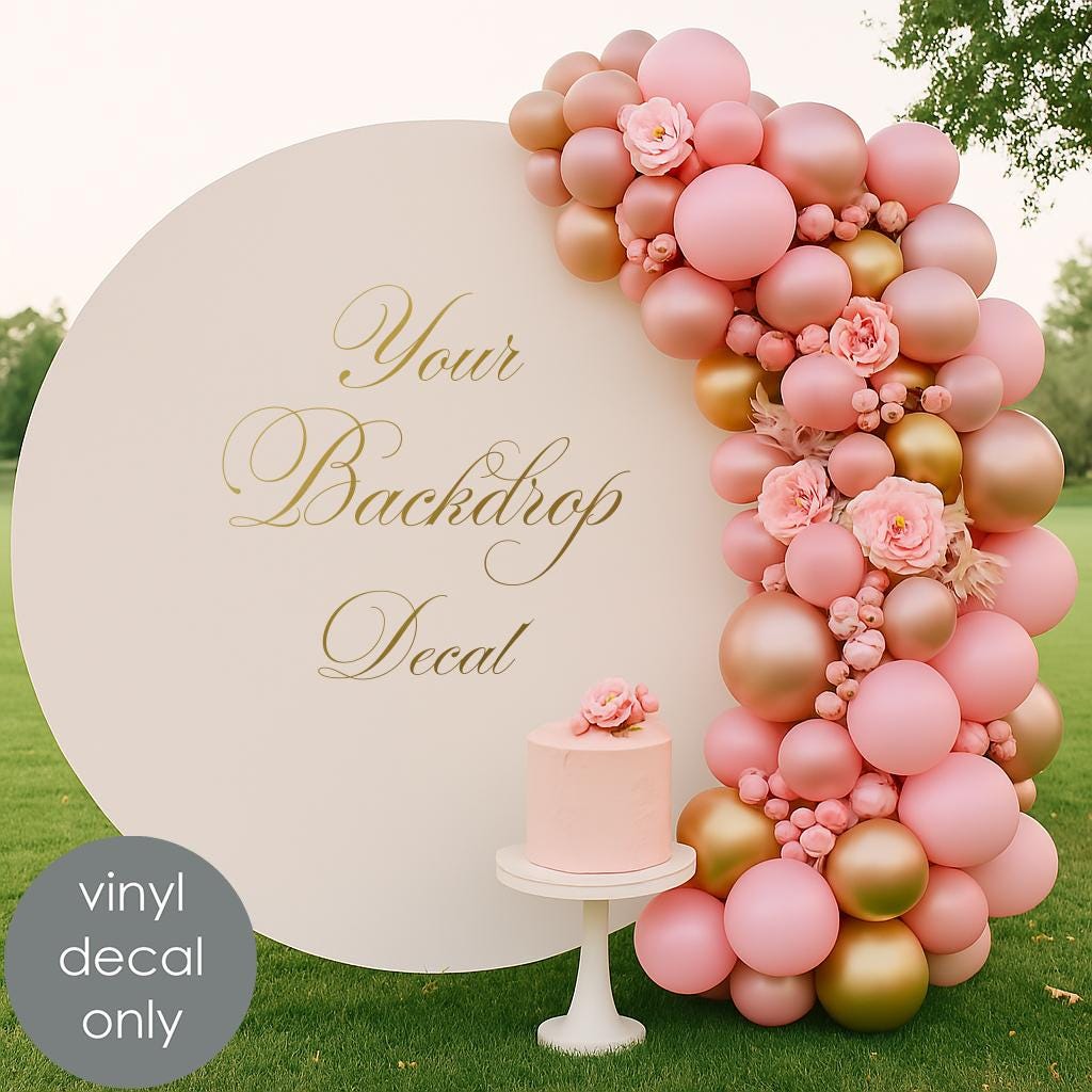 Party Backdrop Sticker Custom Backdrop Decal | Party Decoration Idea | Personalize Wedding ...
