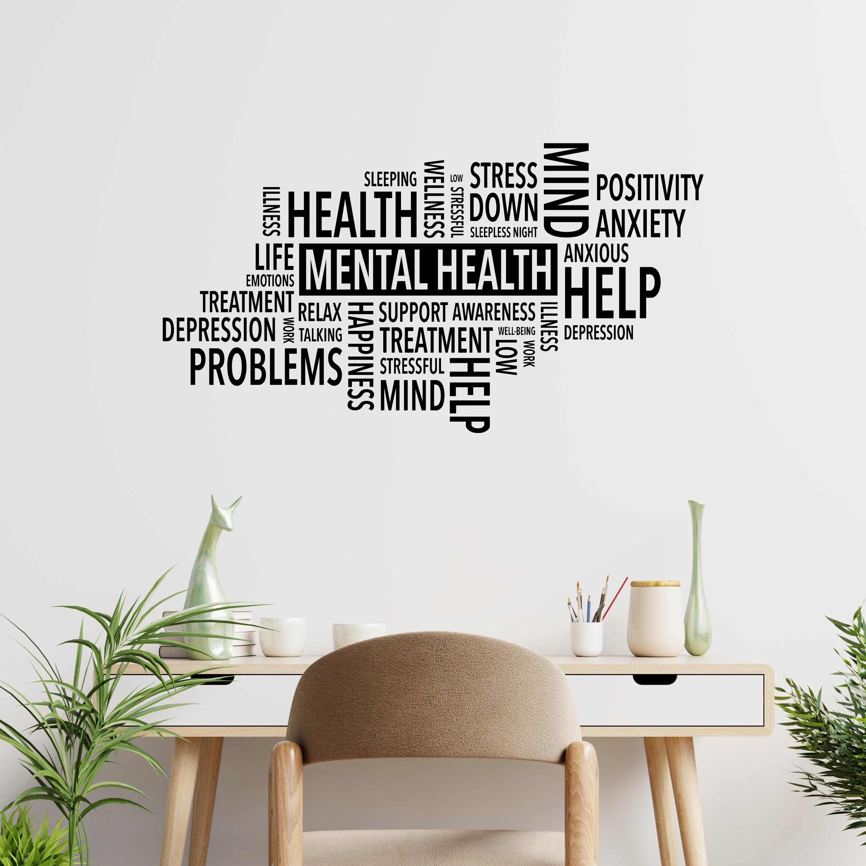 Mental Health Vinyl Wall Decal Therapy Center Decor Counselor Office ...