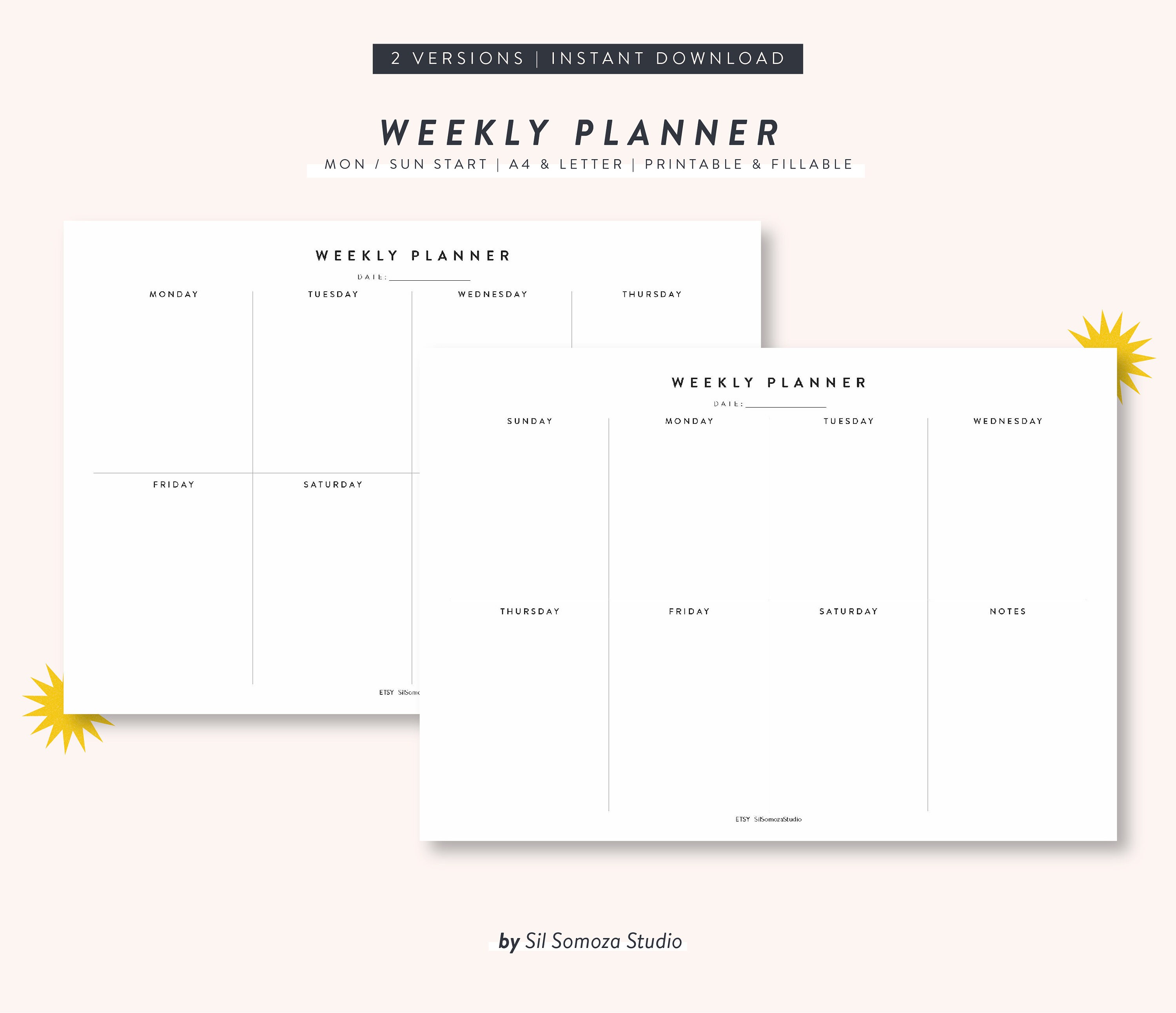 Edition Seidel Vade De Escritorio Planificador Semanal, Papel Para Arrancar, DIN A3 Para Hacer, 25 Hojas, Base De Papel, Bloc De Demolición, Planificador Semanal, Protector De Mesa (blanco