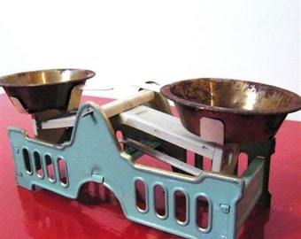 Tin toy scale in loveliest aqua color  - Antique