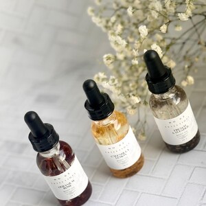 Set of 3 Botanical Healing Body Oils | French Lavender Geranium Rose l Lemon Calendula l Hydrating Skin food lLuxury Gifts For Her Pampering