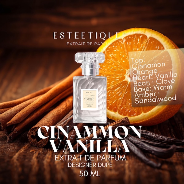 CINNAMON VANILLA Perfume • 50 ml • natural oils vanilla  • sweet like cinammon • Cozy Vanilla Elixir • NYC Patisserie Perfumery