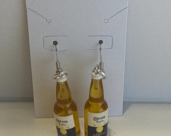 Corona Beer Bottle Drop Earrings, Beer Bottle Drop Earrings