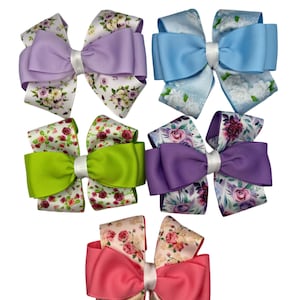 Twisted Double Stacked Flower Boutique Hair Bows
