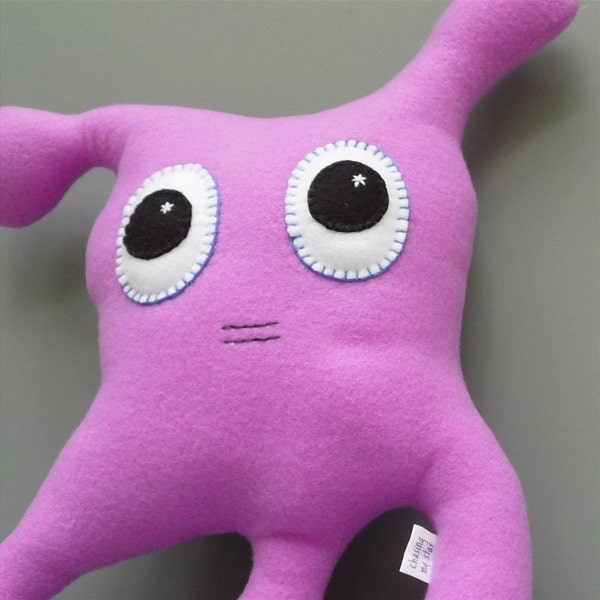 Snuggle Monster - Audrey (Light Pink \/ Fuchsia Fleece Stuffed Animal)