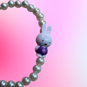 Miffy / Nijntje pearl bracelet with vintage charm