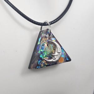 Handcrafted Resin Moon Necklace, Celestial Necklace, Custom Necklace, Handcrafted Resin Necklace
