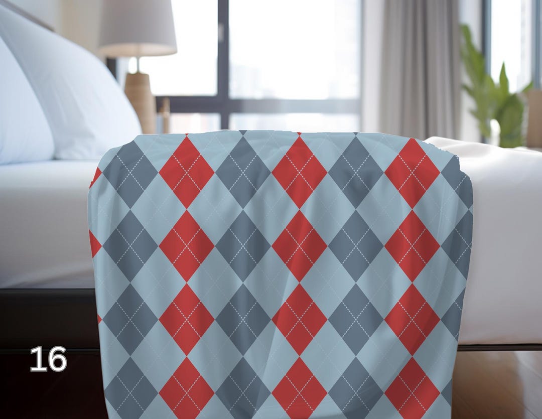 Argyle Red Pattern Print Blanket