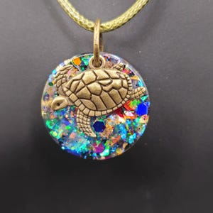 Hand Crafted Turtle Necklace, Resin Necklace, Custom Resin Necklace, Hand Crafted Necklace, Ocean Inspired Jewelry