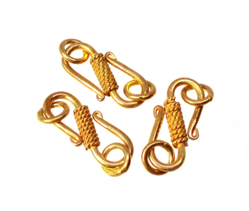 Gold Vermeil S Rope Clasps Findings Connectors 20x8mm Etsy