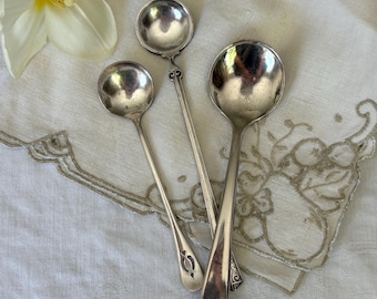 Lot of 3 Vintage Silverplated Serving Spoons & Ladles – Mixed Makers