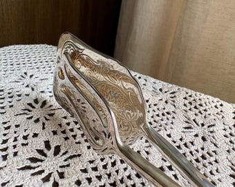Vintage Silver Plated Serving Tongs | Classic Entertaining Utensil