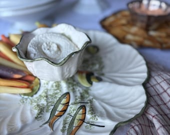 Bol para servir patatas fritas y salsa de MCM Los Angeles Potteries, cerámica hecha a mano en 1962.