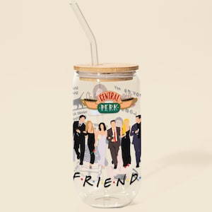 Friends Glass Can, FRIENDS Mug, FRIENDS Tumbler, FRIENDS Merch, Friends Gift, Custom Tumbler, Tumbler Wrap, Gift Box, Gift
