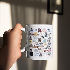 Taza de Gilmore Girl y posavasos de Luke's Punch Needle, artículos de Gilmore Girl, vaso de Gilmore Girl, taza de Gilmore Girl, taza personalizada, funda para taza