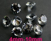 AAAAA Round Cubic Zirconia CZ 4mm, 5mm, 6mm, 8mm, 9mm, 10mm Diamond Brilliant Cut - Diamond Clear