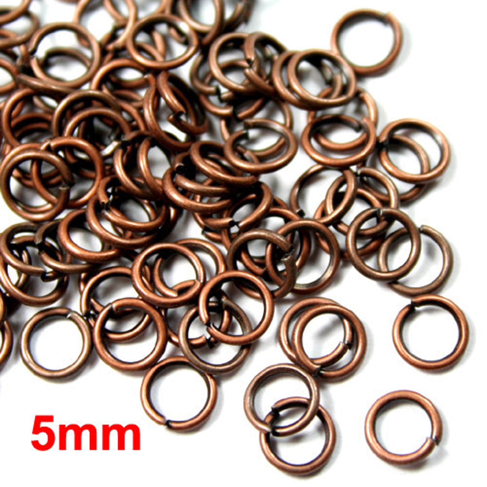 5mm 19 Gauge Open Jump Rings Heavy Strong, Plated in Silver, Gold ...