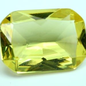 Glass Jewel Octagon 18x25mm Faceted Diamond Cut Pointed, Unfoiled - Citrine BY98 - 1pc