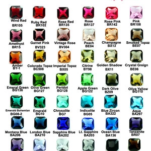 Glass Jewel 10x10mm Octagon Square Faceted Diamond Cut, Pointed Back, Unfoiled - Pick You Colors