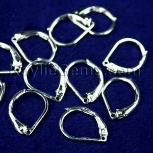 Leverback lever back Earwires Silver Plated Over Solid Brass 10x13mm  -EW-L10x13RB