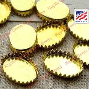 Bisel de marco de ajuste de cabujón con borde de corona ovalada de 18x13 hecho en los EE. UU. - 6 piezas