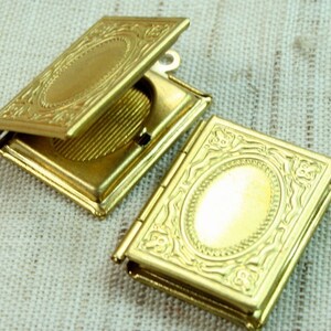 Antique Brass Book Pendentifs Pendentifs Charms LKBK-104AB 2pcs image 3