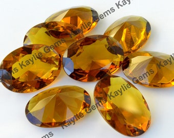 Colorado Topaz 25x18mm Glass Jewel Gem Stone Oval Faceted Diamond Cut Pointed Back Unfoiled