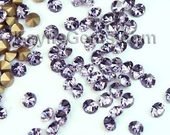 Rhinestone Chaton SS6 /2mm, SS8.5/2.5mm, SS12/3mm, SS14/3.5mm, SS16/4mm, Pointed back Foiled - Tanzanite -72 pcs - Pick Your Size