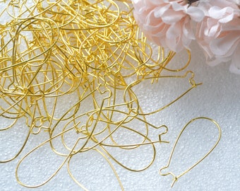 80 pcs 1.5 inches Kidney Earwires Gold Plated 40mm (1.50 inches Long) - Only one lot available