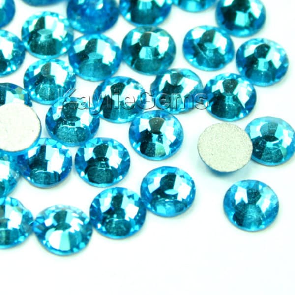 SS20 / 4.8mm Flat Back Rhinestone Crystal Non-Hotfix Glue On Top Quaity 36 pz - Aqua