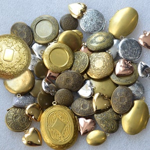 Sale - 50 Pieces Assorted Lockets Lot various sizes and styles Limited Offer