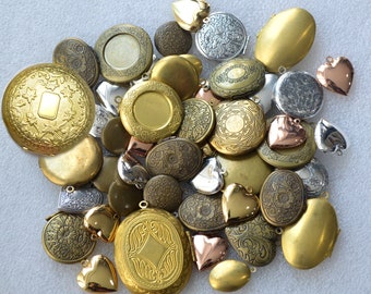 Sale - 50 Pieces Assorted Lockets Lot various sizes and styles Limited Offer