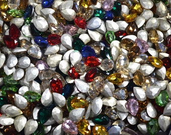 Wholesale Clearance - 100pcs Glass Stone Rhinestone Crystal Mixed Color 18x13mm Pear Tear Drop Rhinestone Lot - Great Deal - Up to 75% OFF