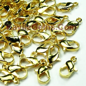 30pcs NEW Gold Parrot Lobster Clasps 12mm - Strong