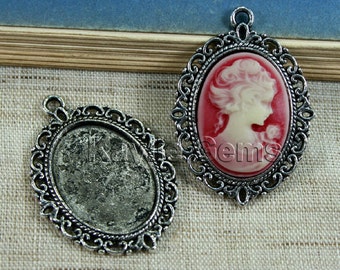 Cameo Setting Frame Fits 18x25 Antique Silver Victorian Filigree Edge -FRM-P11665AB -4pcs