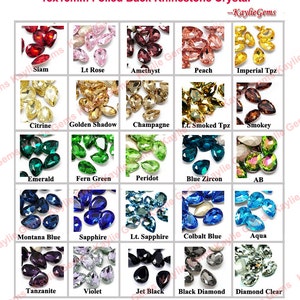18x13mm pera strass cristallo lacrima sfaccettata punta posteriore sventato supporto -scegli i colori