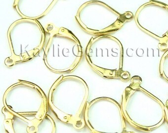 Pendientes criolla con bucle crudo laton 10x15mm - EW-L10x15RB - 12pcs