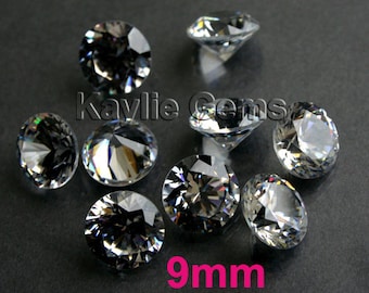 4pcs 9mm AAAAA Cubic Zirconia CZ Loose Stone Gem Diamond Brilliant Cut