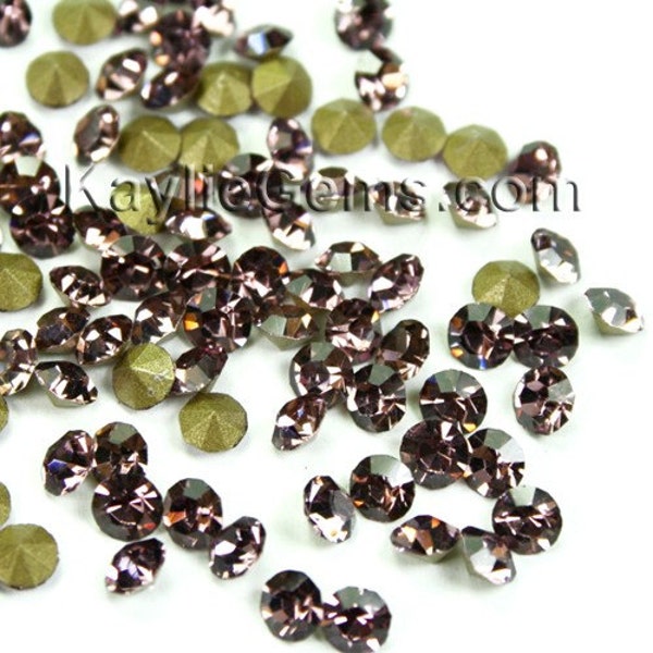 Rhinestone Chaton SS6 /2mm SS8.5/2.5mm, SS12/3mm, SS14/3.5mm, SS16/4mm, Pointed back Foiled - Lt. Amethyst -72 pcs -Pick Your size