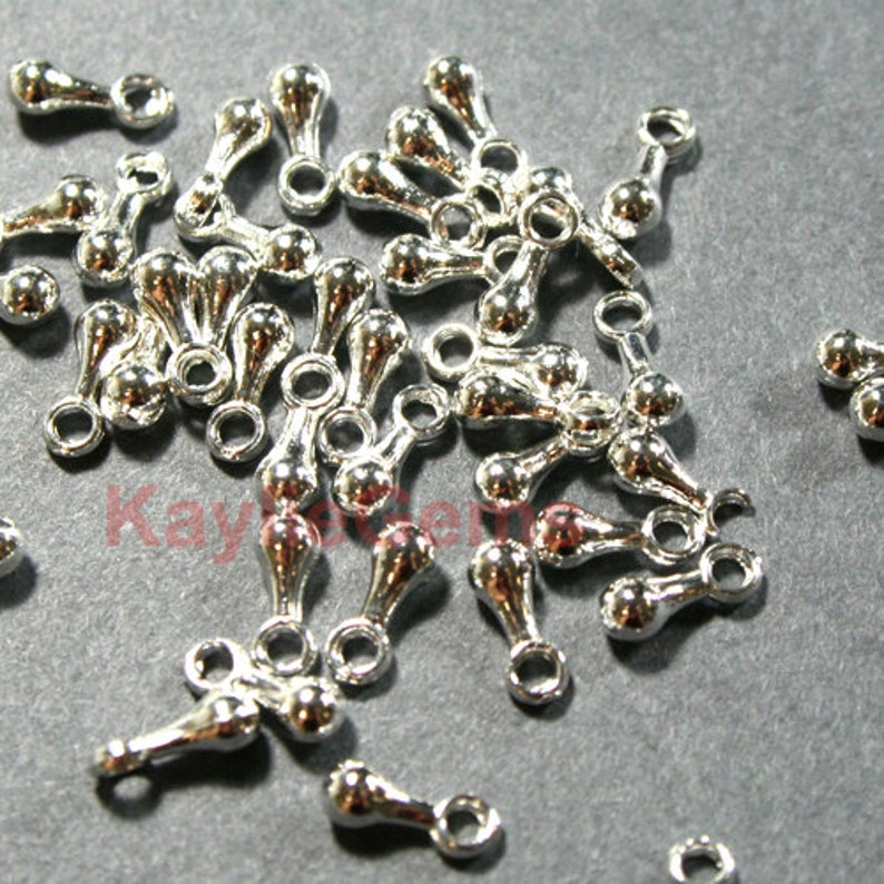 7mm Chain Ends Extension Teardrop Drop Droplet Extender Antique Brass, Antique Copper, Silver, Gold, Platinum 100pcs image 4