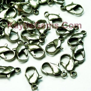 30pcs NEW Antique Silver Parrot Lobster Clasps 12mm - Strong