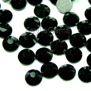 US Seller ; Jet Black Rhinestone /Flat Back Rhinestones /Crystal bulk/Glass  Rhinestone/Best quality/Machine Cut