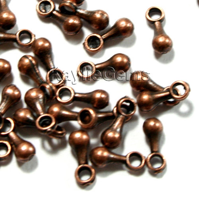 7mm Chain Ends Extension Teardrop Drop Droplet Extender Antique Brass, Antique Copper, Silver, Gold, Platinum 100pcs image 3