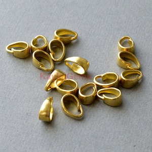 Bail Raw Brass Quality Sturdy  Pinch bails Pendant Clasps 3 Available Sizes