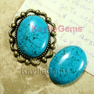 Turquoise Cabochon Oval 22x30mm Flat Back, Limited Qty-1 pc