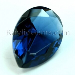Glass Jewel 18x25mm TearDrop Faceted Diamond Cut Pointed Back, Unfoiled - Montana Blue BA206 - 1pc