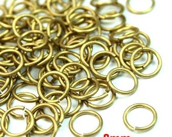 Open Jump Ring Raw Brass 8mm 18 Gauge Heavy  JRO-8x1.0RB