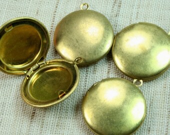 Round Locket 20mm Raw Brass Plain -LKRS-127RB